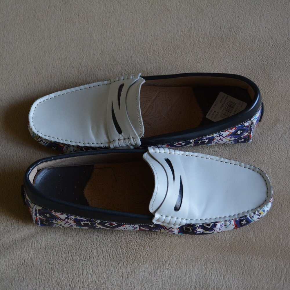 Robert Graham RG5487S White print Loafers, Slip On, Moccasin Shoes, 9.5, NWT - Picture 3 of 6